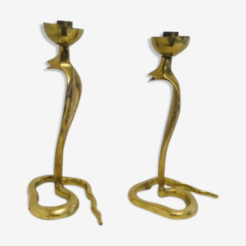 Pair of Snake candle holders