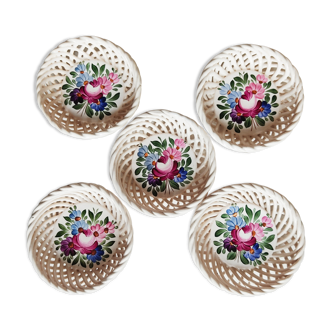 Set of 5 hand-painted open ramekins