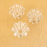 3 clear glass candle holders