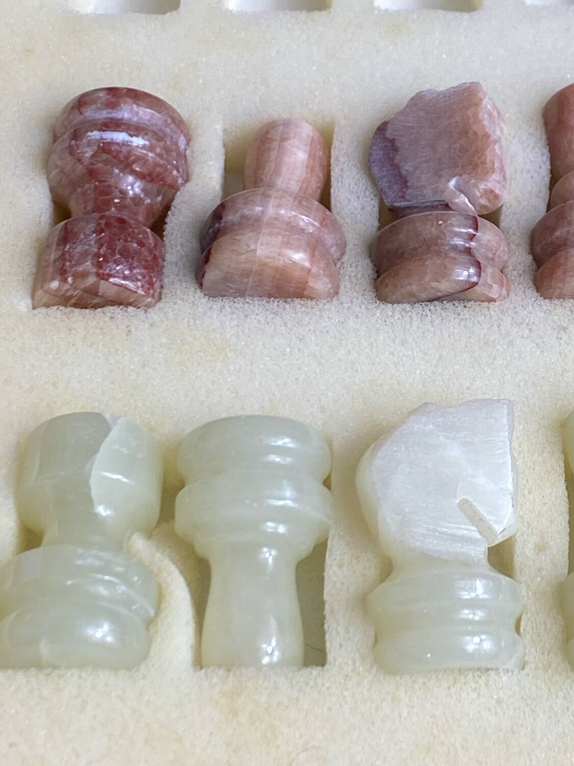 Marble and onyx chess set