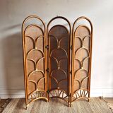 Paravent, cloison, paravent en rotin Bambou vintage