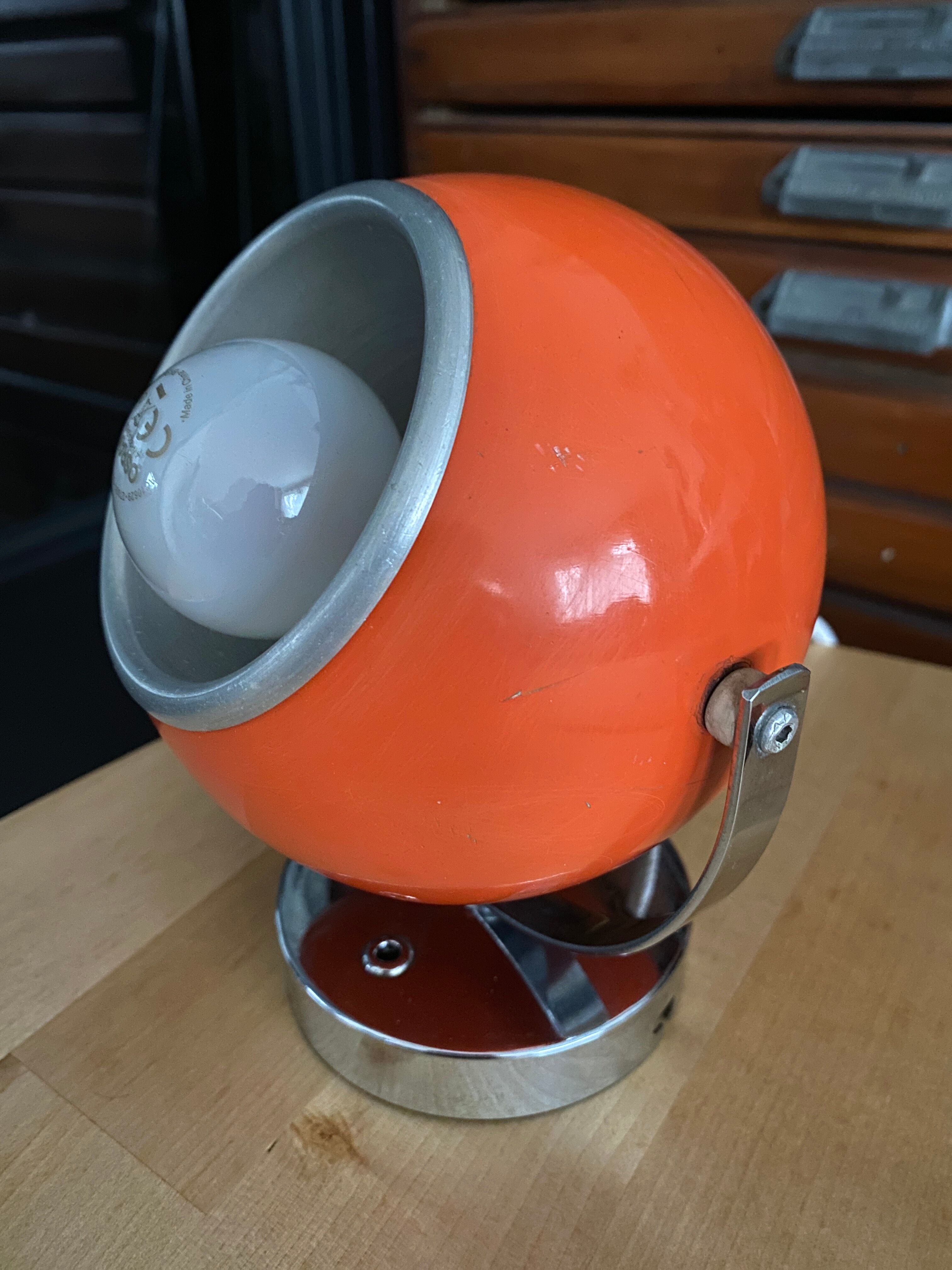 Vintage orange Eye Ball lamp