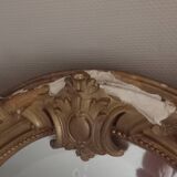 Antique large oval beveled mercury mirror