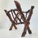 Vintage brutalist magazine rack 1970 wood & vine branch 70s 1970s year
