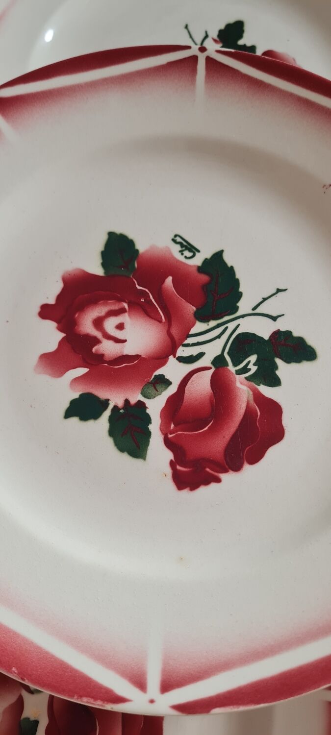 Service of 10 plates in Digoin earthenware