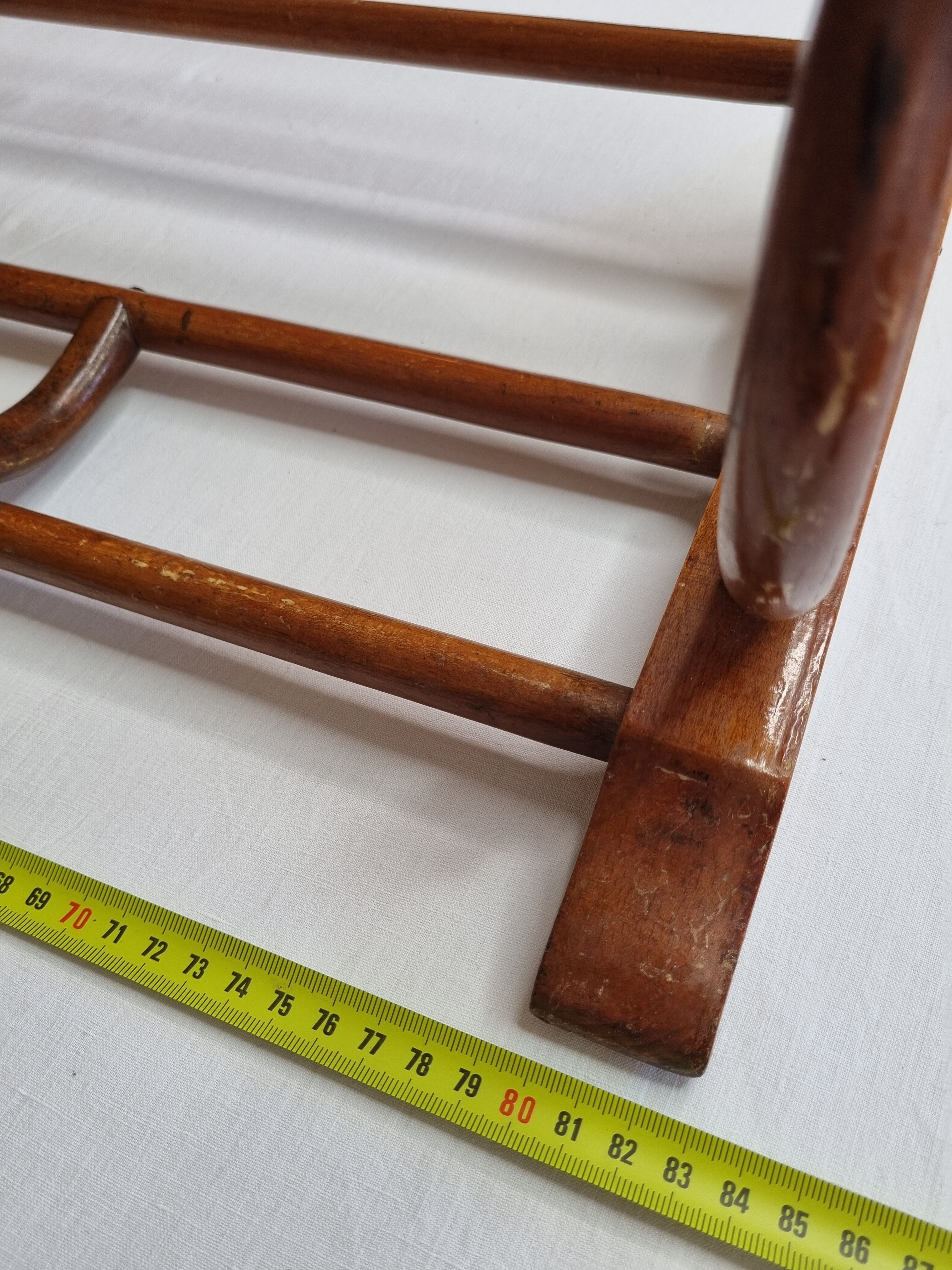 Old wall rack in curved wood, 1900s era