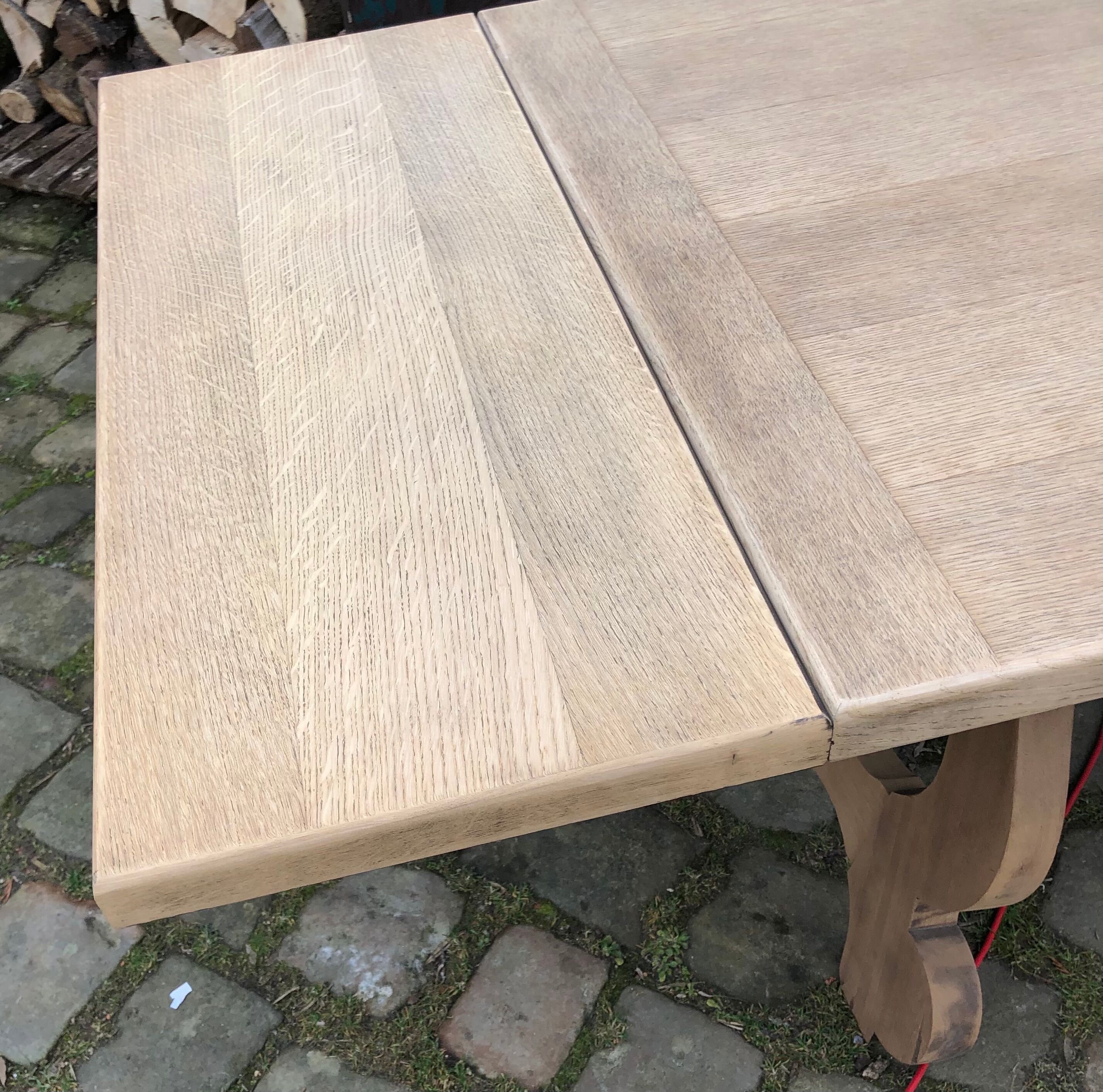 Monastery table in stripped solid oak