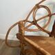 Organic Modernist Armchair in Rattan and Cowhide, Italian Work, A