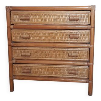 Rattan chest of drawers