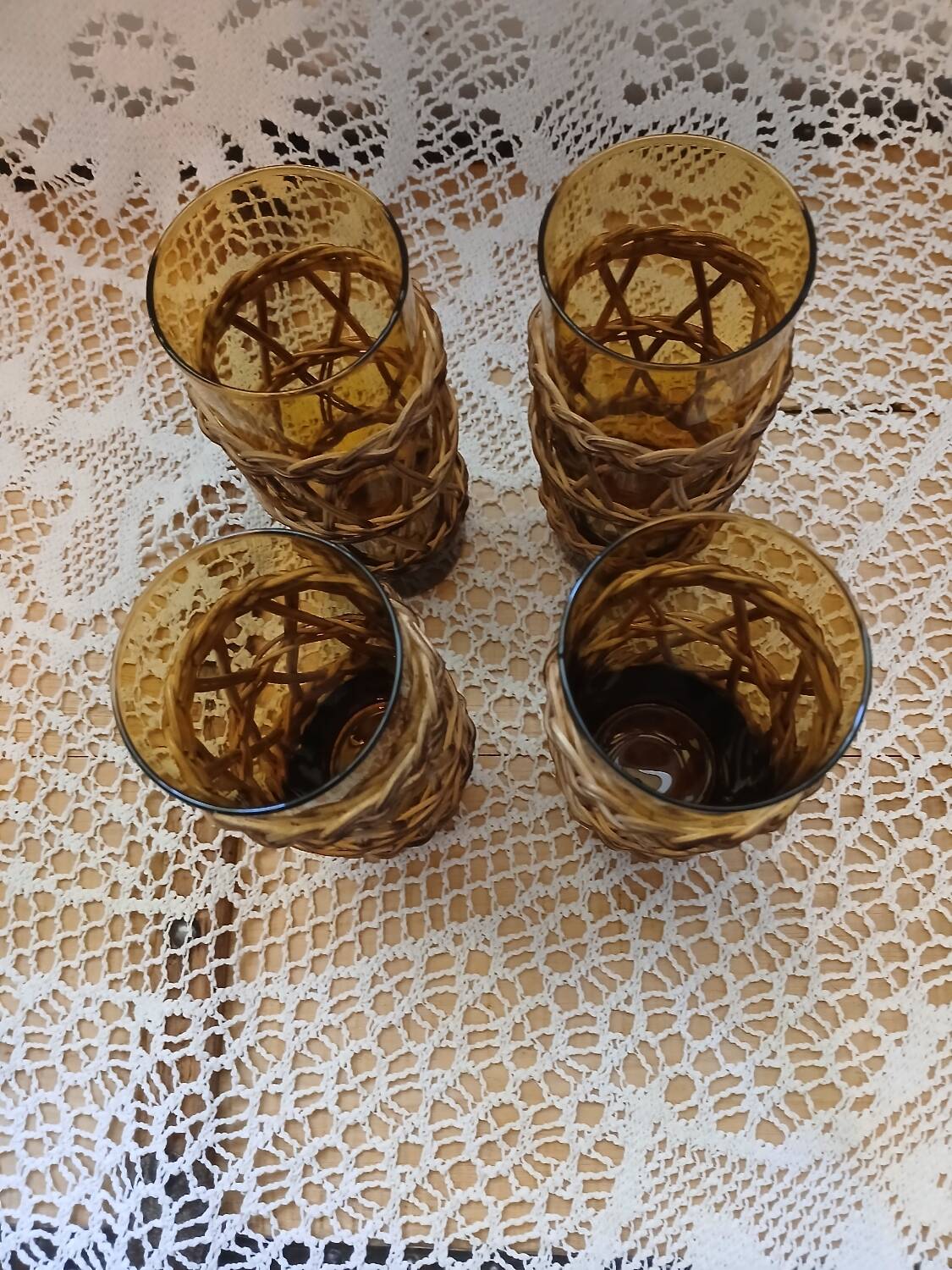 4 vintage orangeade glasses