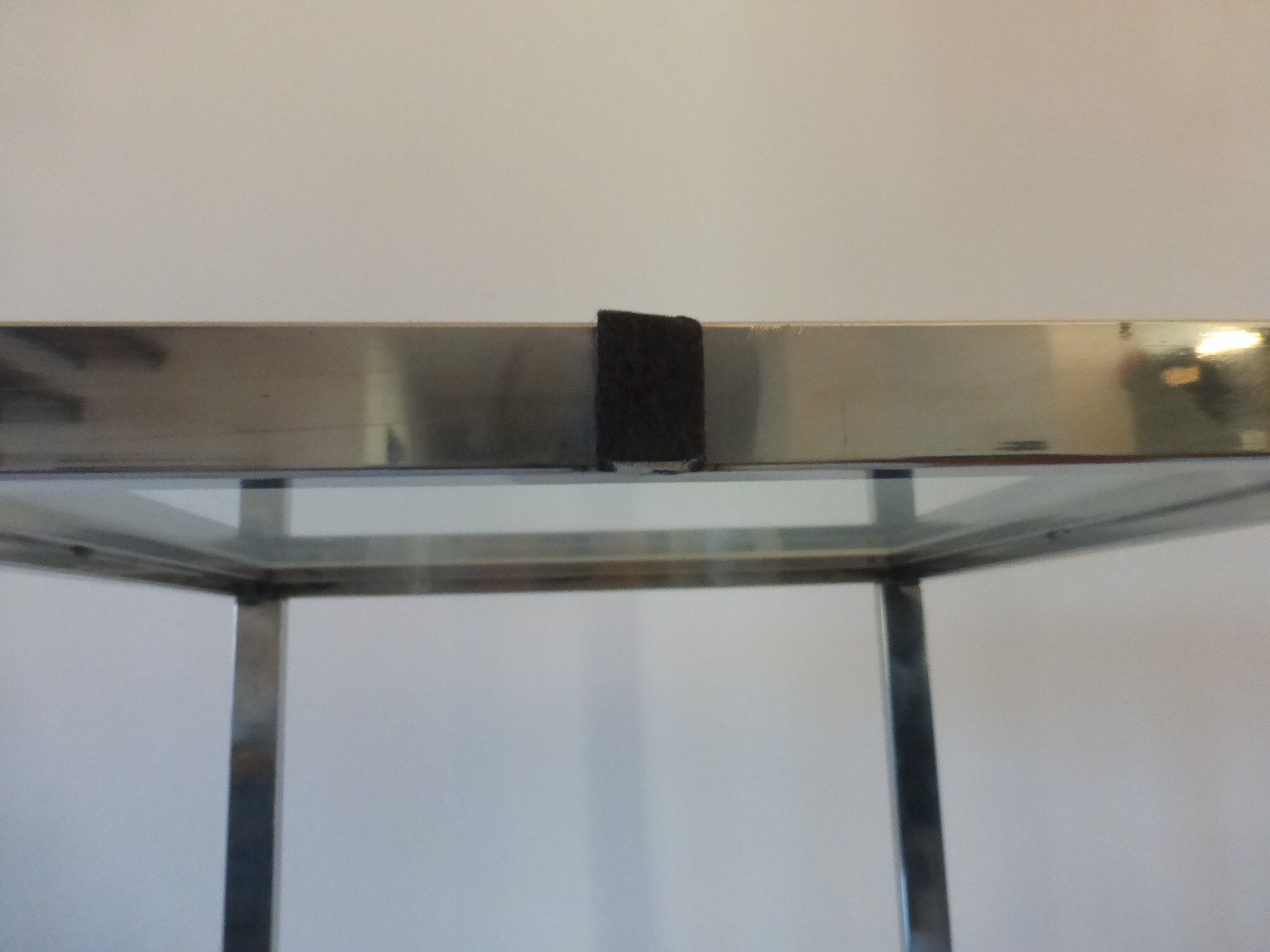 Étagère verre et acier chromé