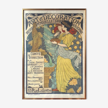 Ancienne affiche publicitaire "Art et décoration"