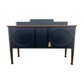 Vintage dark blue hand painted regency style buffet