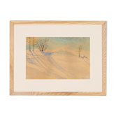 Paysage d’hiver, Aquarelle sur papier, 51 x 40 cm