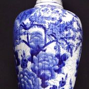 Japanese vase white blue 54cm bird JapanXIX