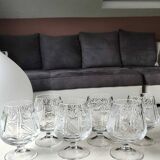 Lot 6 x verres à cognac en cristal de bohème taillé