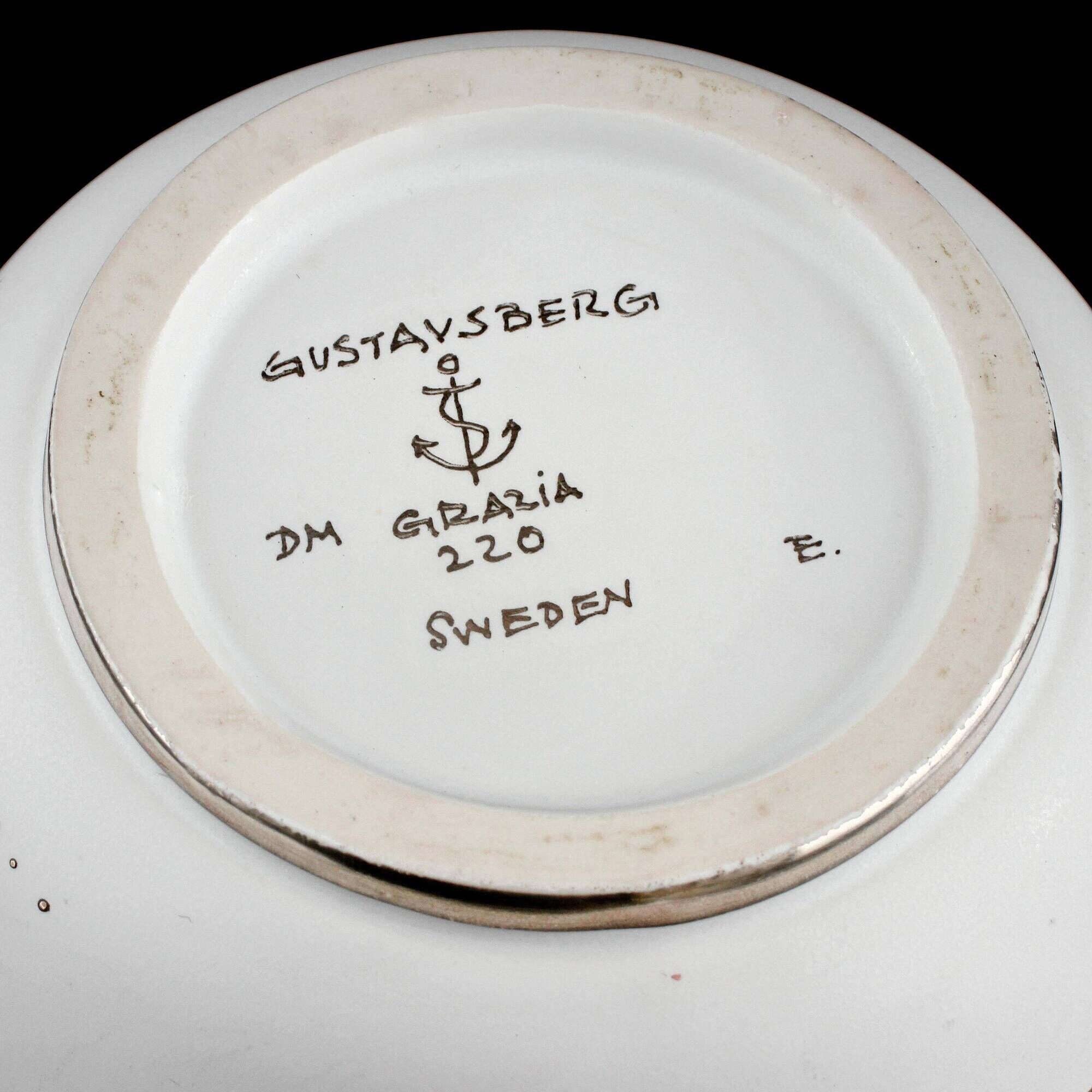 "Vase 'Grazia' by Stig Lindberg in ceramic and silver for Gustavsberg, Sweden, 1960."