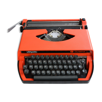 Orange olympia vintage 1970s typing typewriter - new ribbon