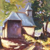 Tableau chapelle bretonne fauve