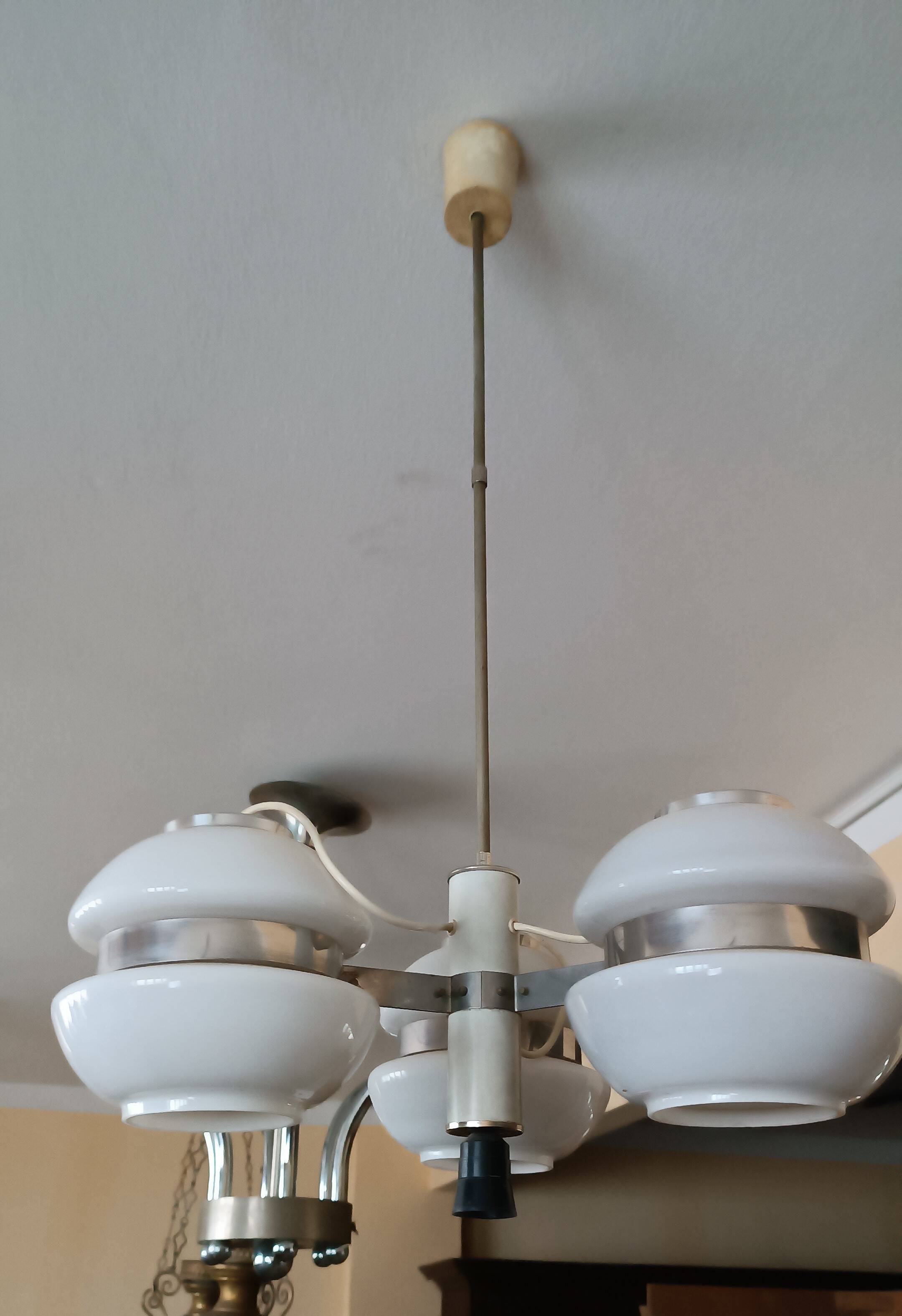 Lustre 4 lumières Gino Sarfatti pour Arteluce, vintage années 60