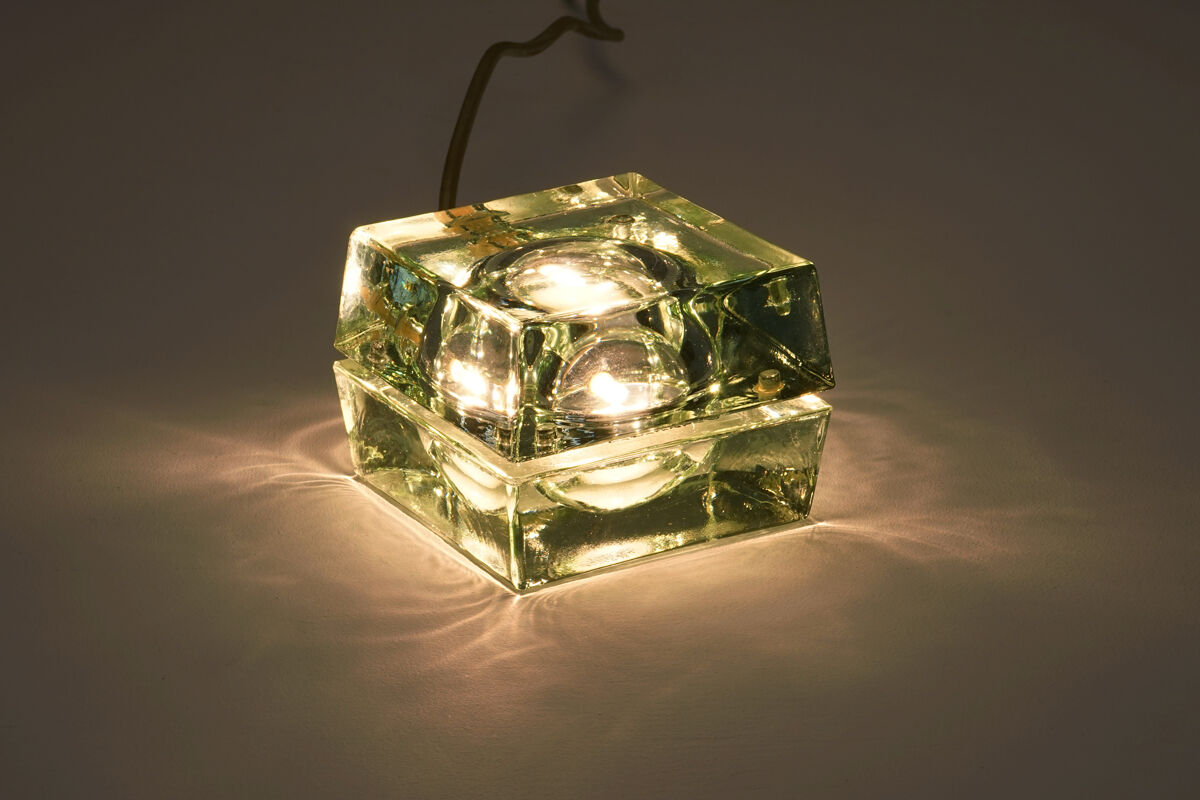 Small cubosfera glass lamp circa 1990