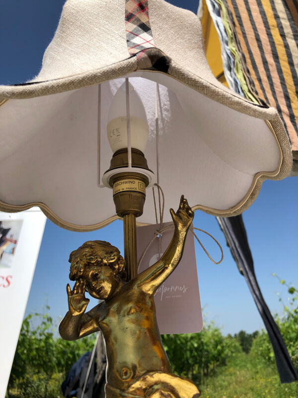 Paire de lampes enfants rentrant de la vigne