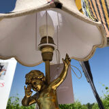 Pair of children's lamps returning from the vineyard