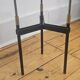 Vintage tripod metal side table with a blue brass bowl.