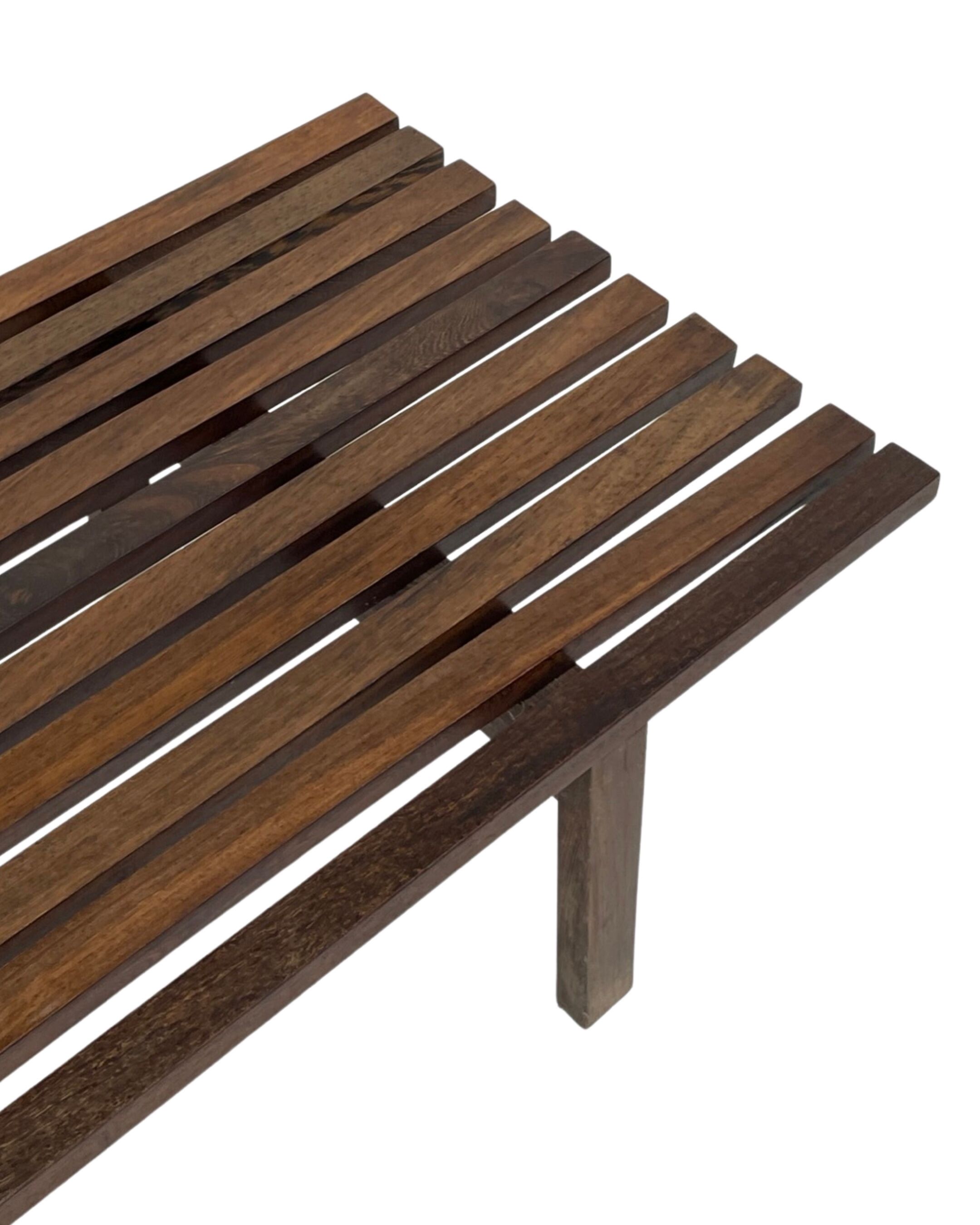 Slatted bench table wenge wood Martin Visser style 60's