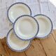 4 antique deep plates, ironstone Salins - Damier model