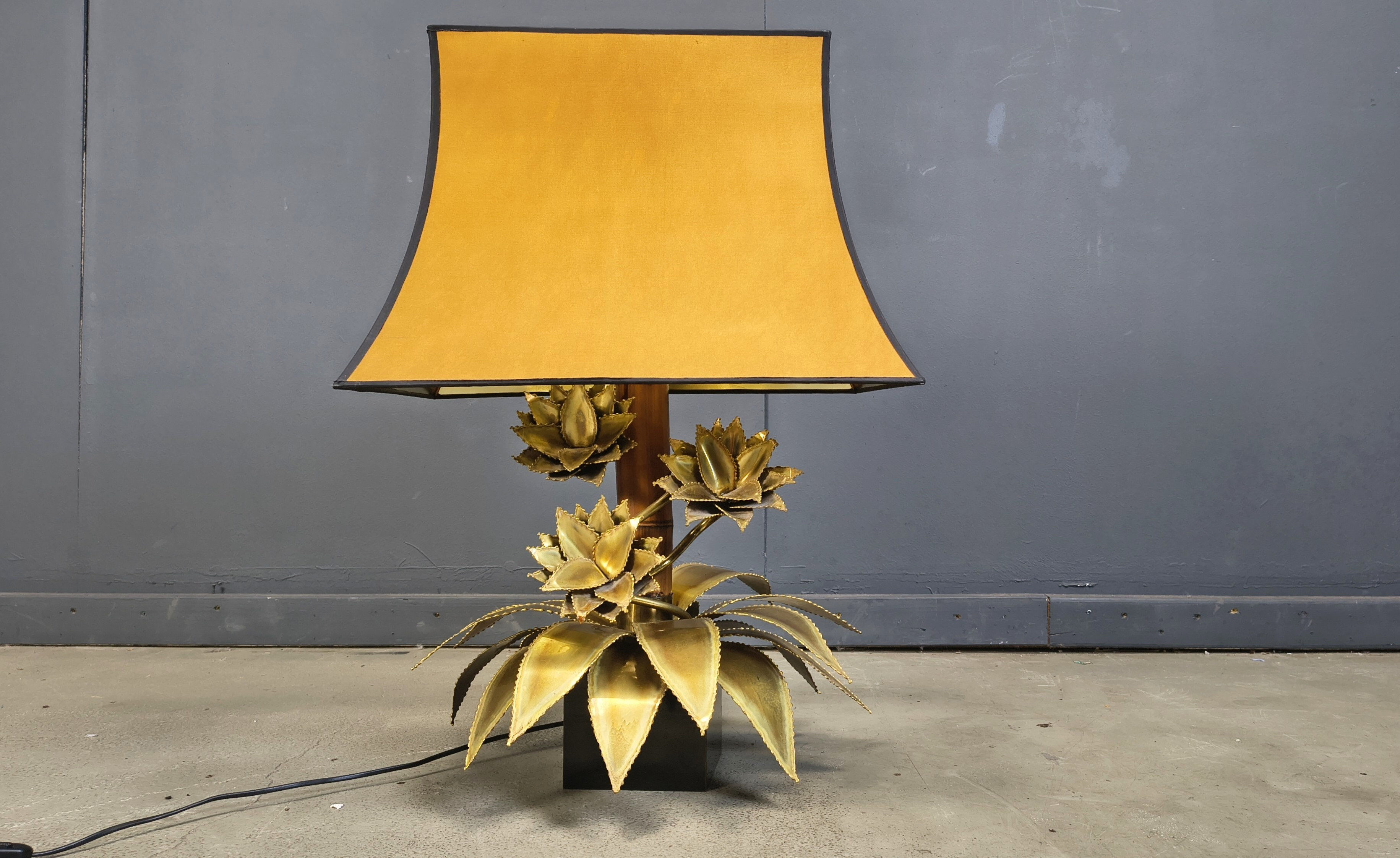 Maison Jansen floral table lamp, 1970s