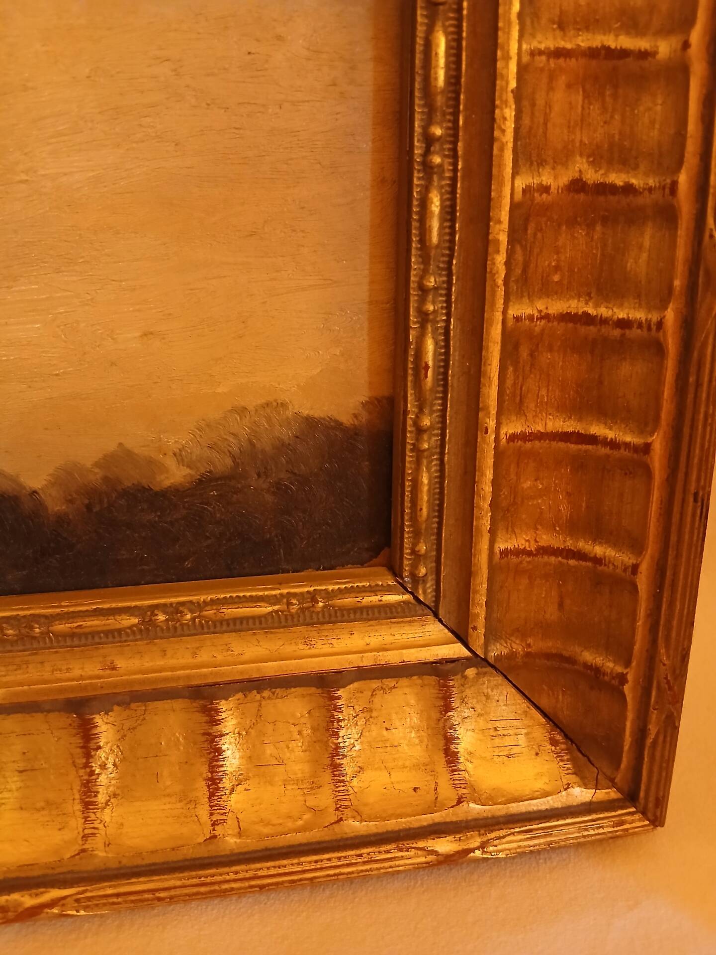 Painting table school of Barbizon France late 19th century
