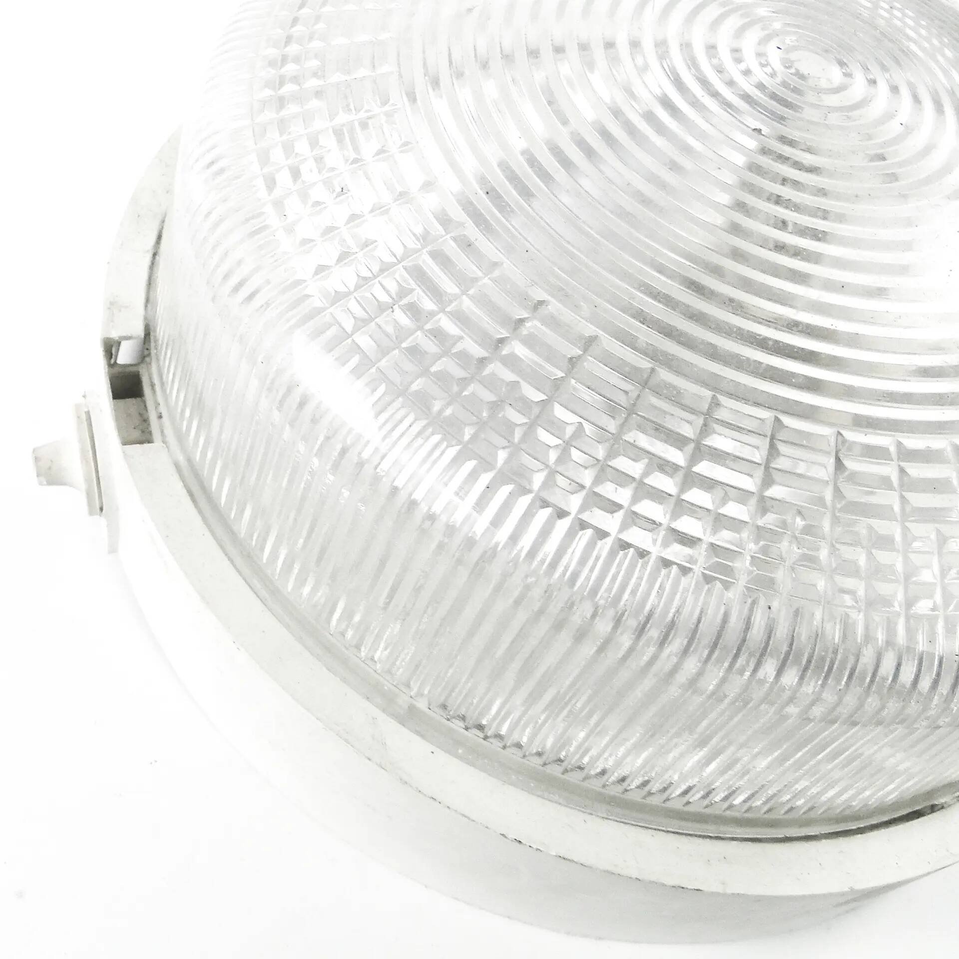Industrial ceiling lamp, plastic metal, Poland, 1970s