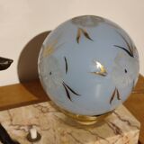 Art deco dog lamp and glass globe