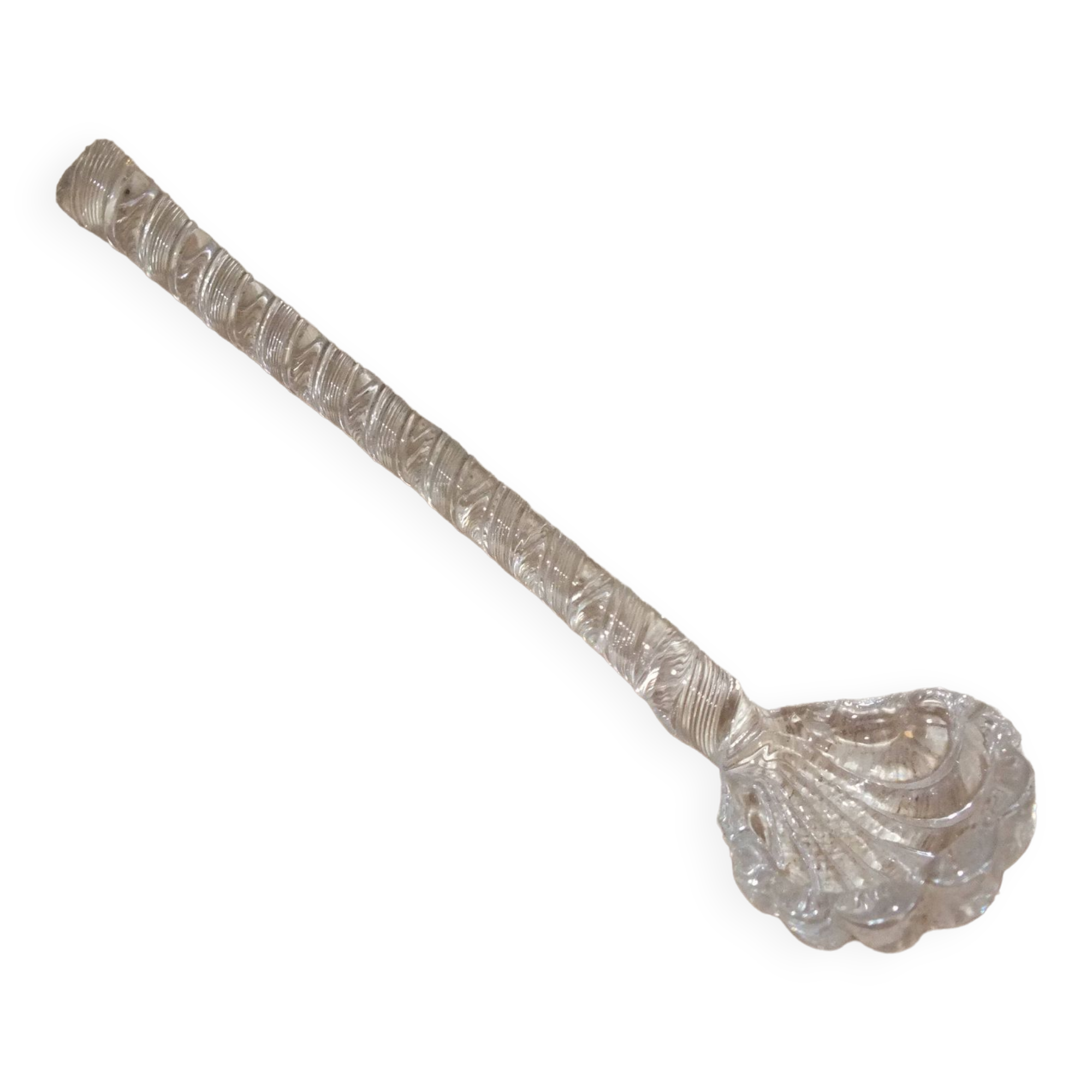 Spun crystal mustard or jam spoon