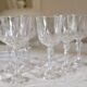 Set of 6 mid-century French crystal wine glasses