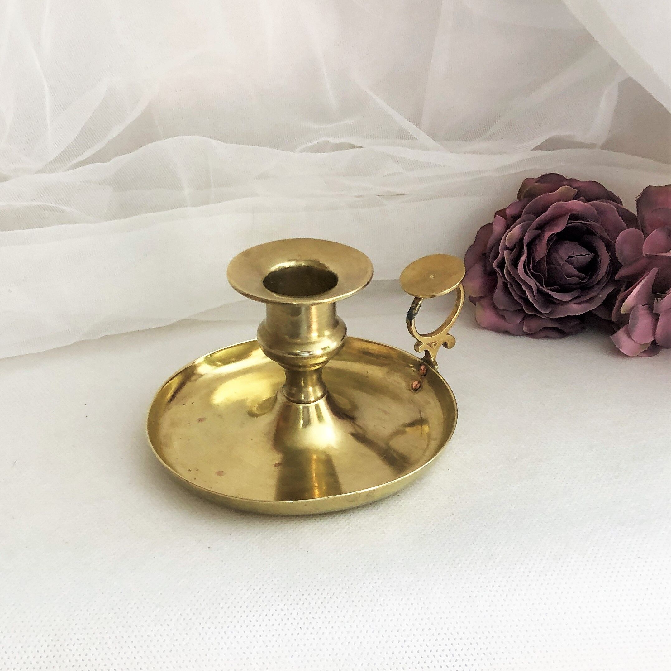 Copper hand candle holder called "cellar rat" Art Nouveau / Art Deco style