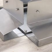 Square Coffee Table In Steel And Glass, Italy 1970s