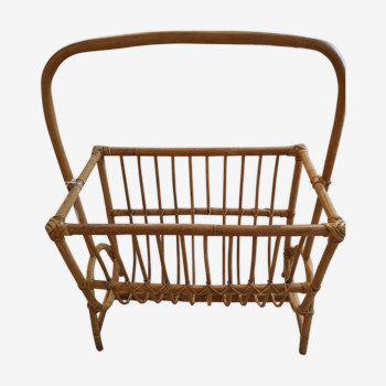 Rattan magazine holder