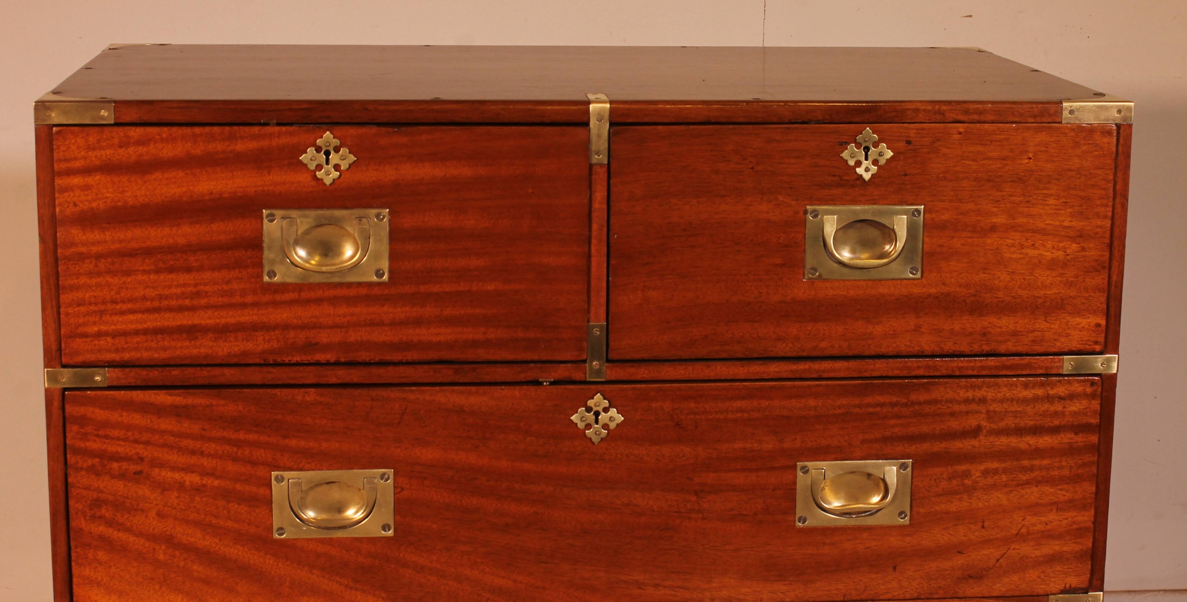 Commode Militaire Ou De Marine En Acajou blond-19° Siècle