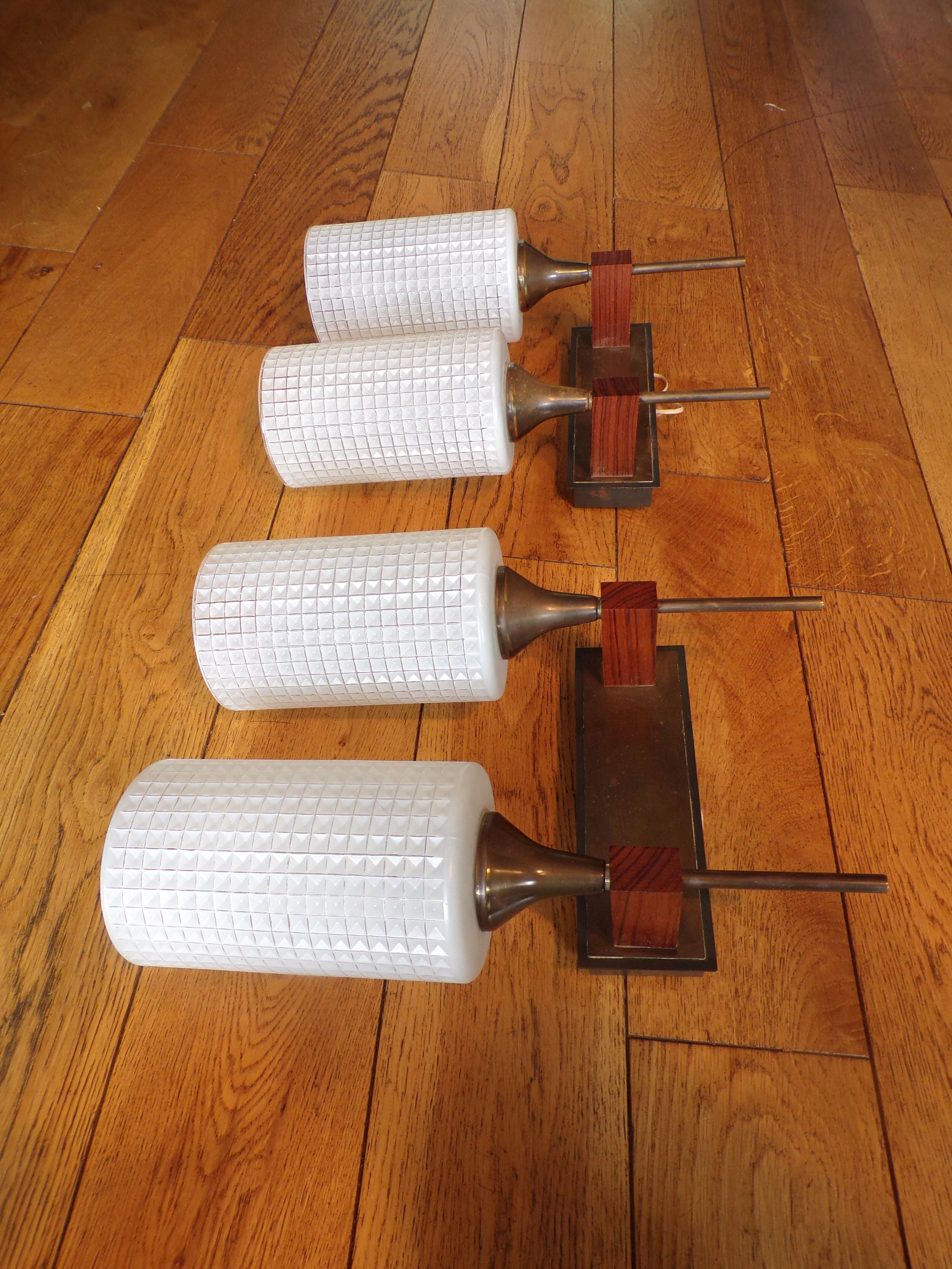 Pair of wall lamps Neuhaus Leuchten 2 burners 1960