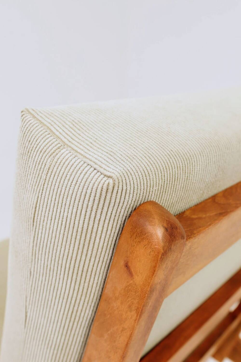 Mid Century Armchair Pastel Olive Cordury Cushion, 1980s