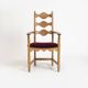 Razorblade armchair, burgundy velvet, oak, by H. Kjærnulf, Denmark, 1960s.
