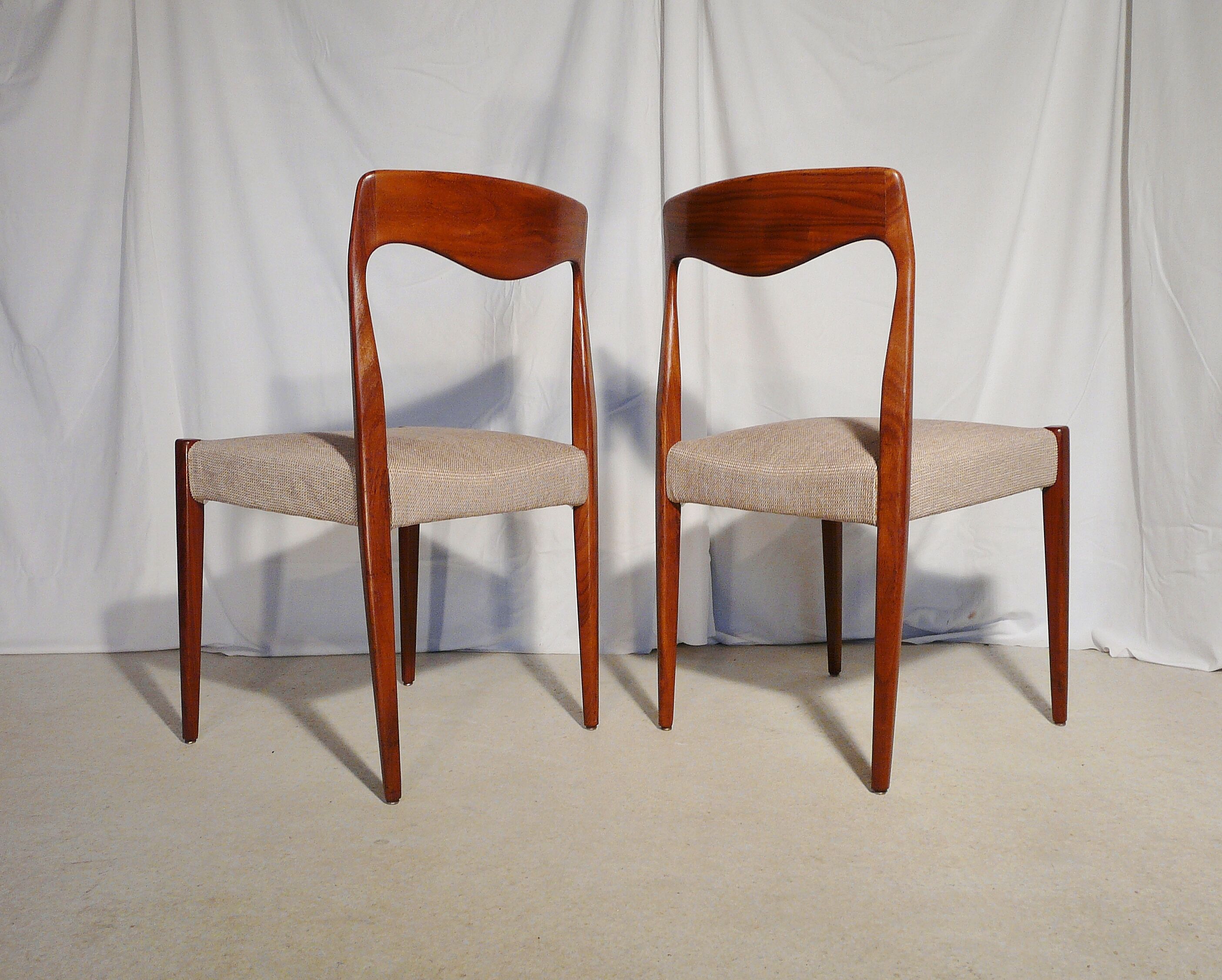 Six scandinavian vintage teak chairs