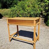 Desk 2 drawers vintage rattan
