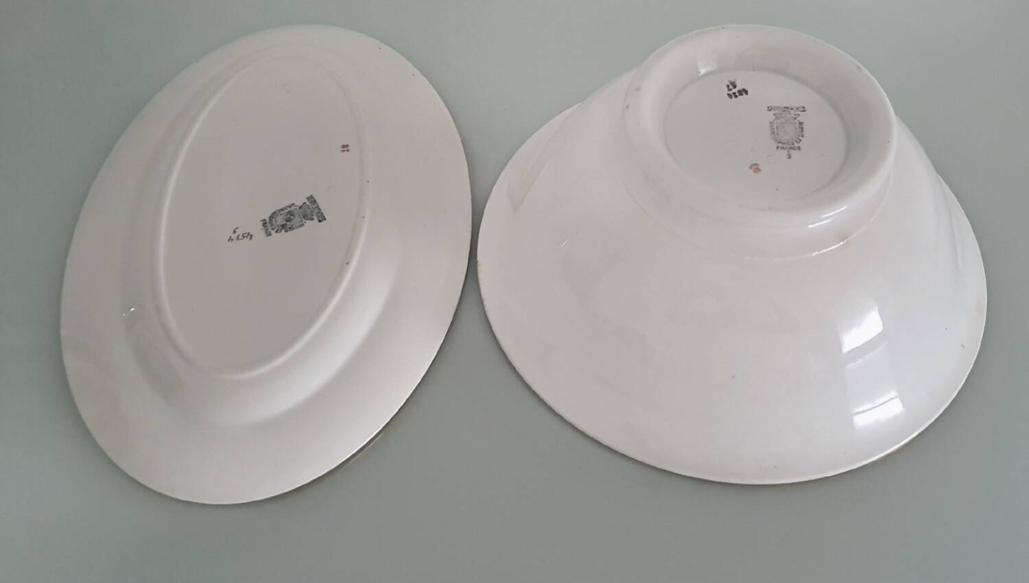 Set of two serving dishes - Sarreguemines Digoin early 20th century