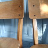 Set of 2 wooden bistro chairs