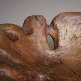 Sculptural Burl wood Low Lounge Chair. 1970s