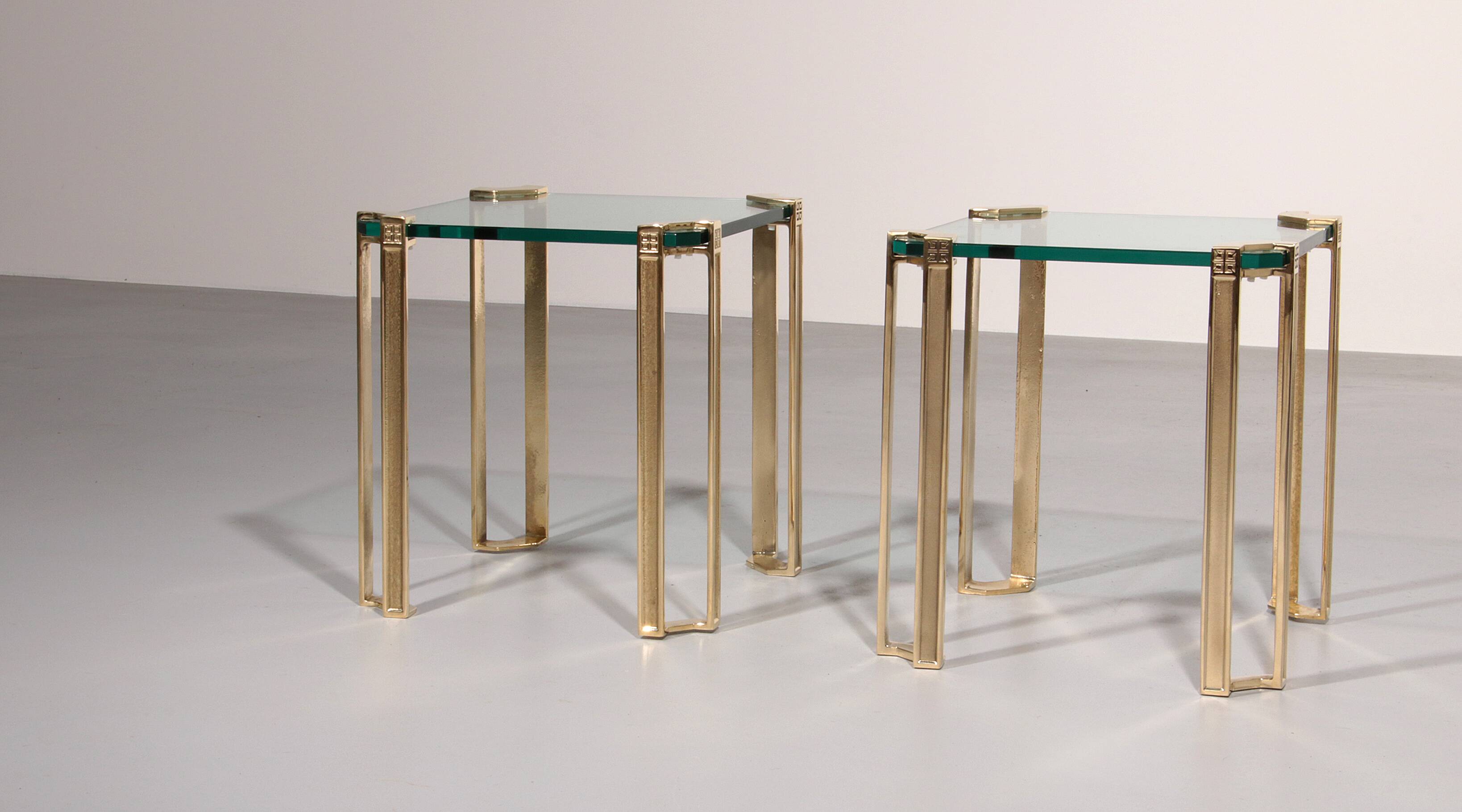 Peter Ghyczy high-gloss brass T24 side tables, 1970s (40x40x45)