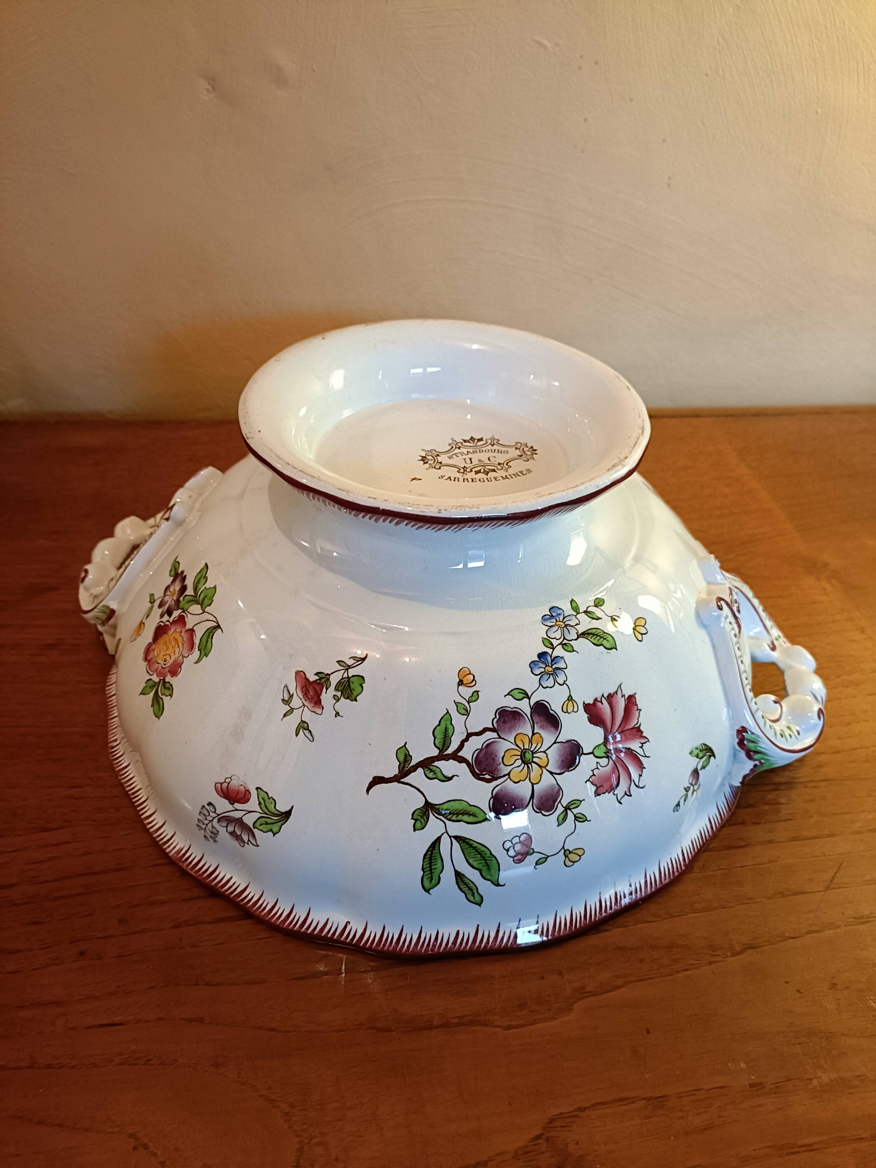 Large old Strasbourg salad bowl